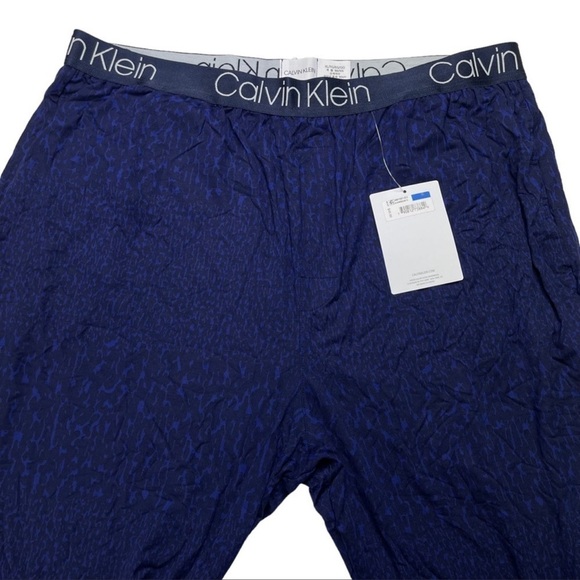 Calvin Klein Ultra Soft Abstract Blue Modal Lounge Jogger Mens Sleepwear XL - Picture 9 of 10
